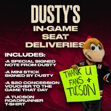 Load image into Gallery viewer, In-Game Seat Visits from Dusty The Roadrunner